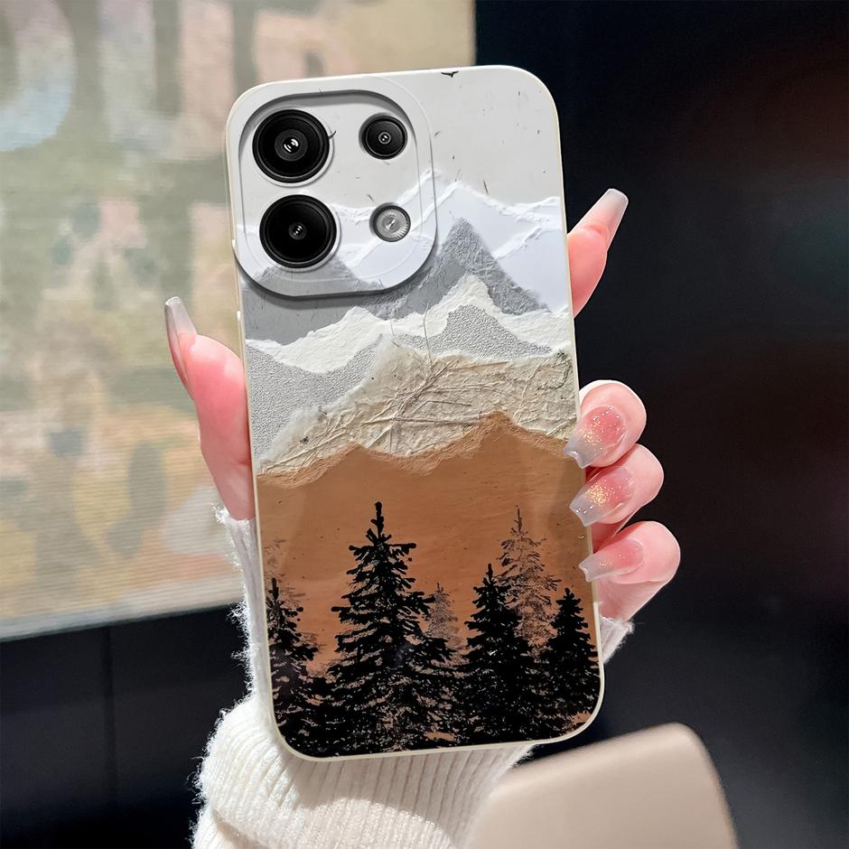 Case For Redmi Note13 13Pro 13 Pro+ Oil Painting Flower Anti-fall Minimalist Protector For Xiaomi Redmi Note 13 Pro Plus Funda