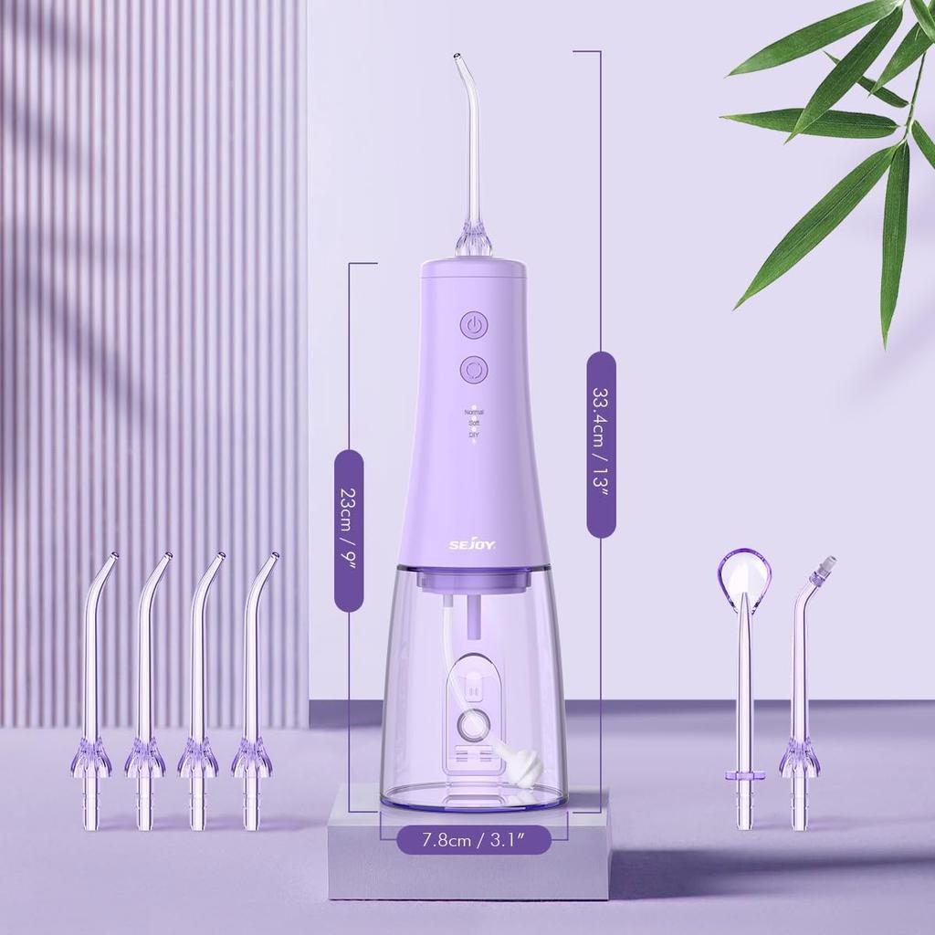 350mL/12oz Water Flosser with 3 Modes 6 Jet Tips,Dental Oral Irrigator USB Rechargeable Cordless Water Dental Picks for Teeth Cleaning,IPX7
