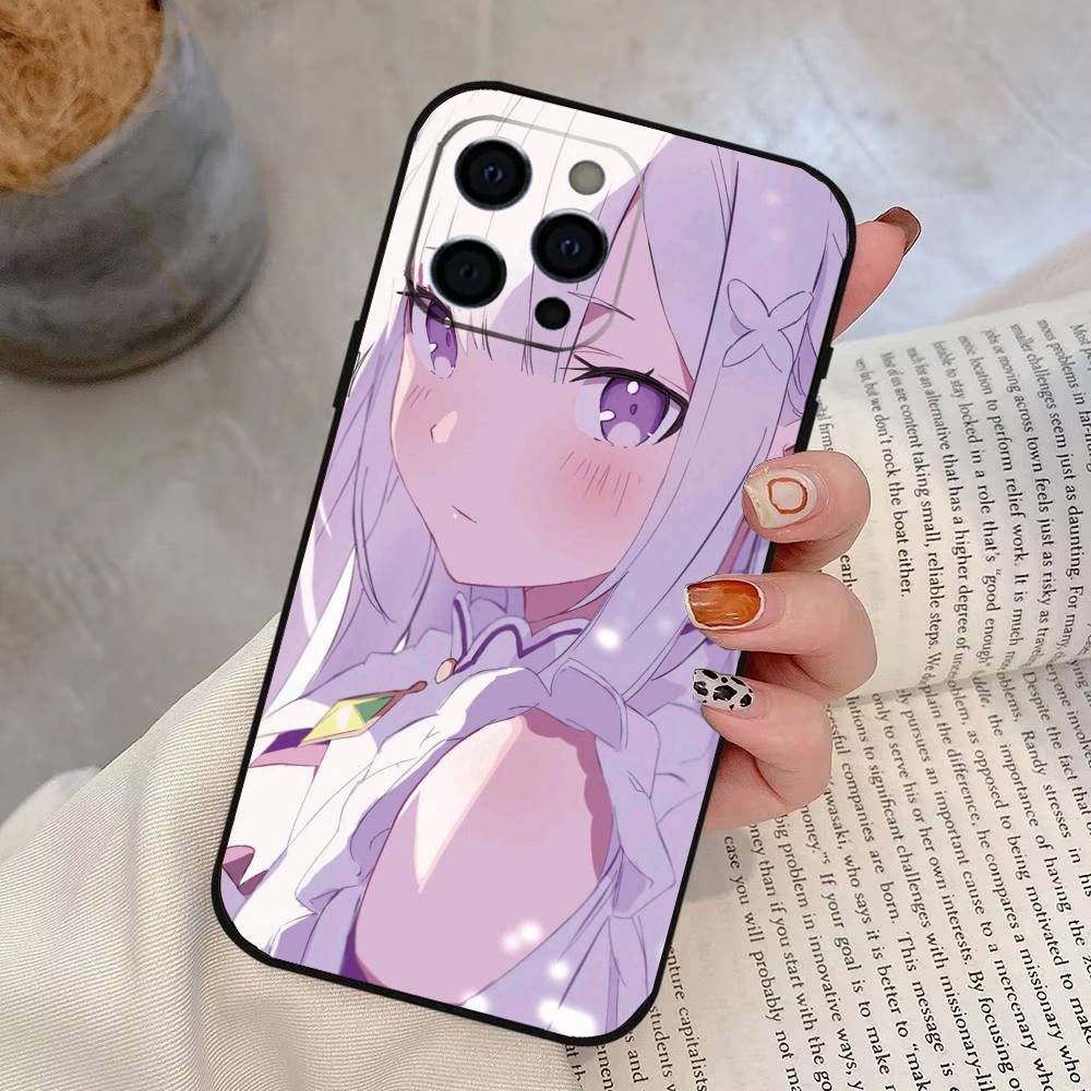 ReZero Emilia Phone Case Silicone Soft For IPhone 17 16 15 14 13 12 11 X XR Plus Pro Max Plus