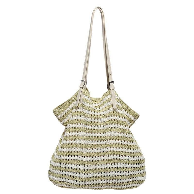 Woven Straw Bag For Women With Large Capacity And Shoulder Straps