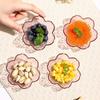 Tigelas de Plástico Transparente em Formato de Flor Empilháveis Reutilizáveis Sem BPA para Servir Salada Frutas Festa em Casa Uso Diário