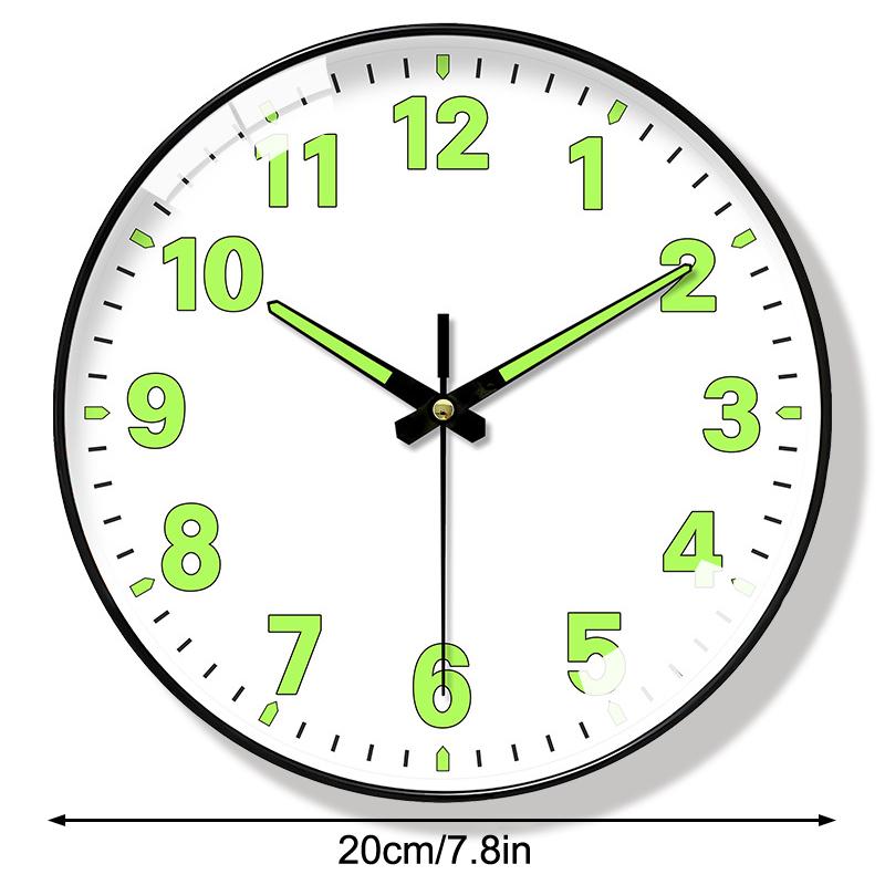 1 Pcs Luminous Wall Clock Light In Dark Night Digital Quartz Movement Bedrooms Living Room Study Loudspeaker Mute Clock For Home