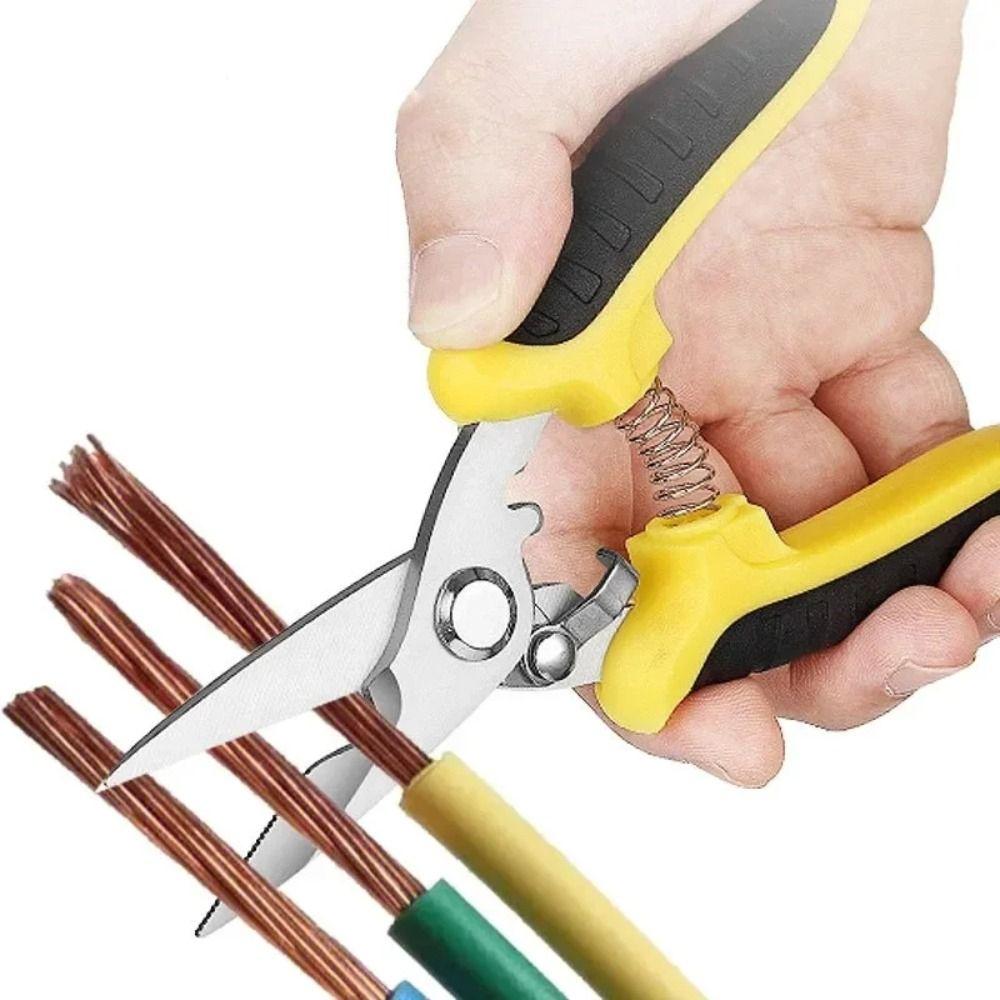 Stainless Steel Manually Shears Multifunction Electrician Wire Cutters Portable Cable Scissors