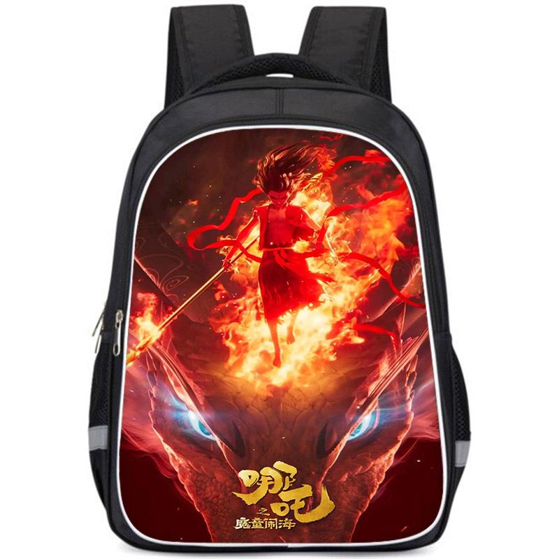 Nezha Schoolbag For Boys, Primary School Students, Grades One, Two, Three To Six, Reduce The Burden And Protect The Spine Backpack.