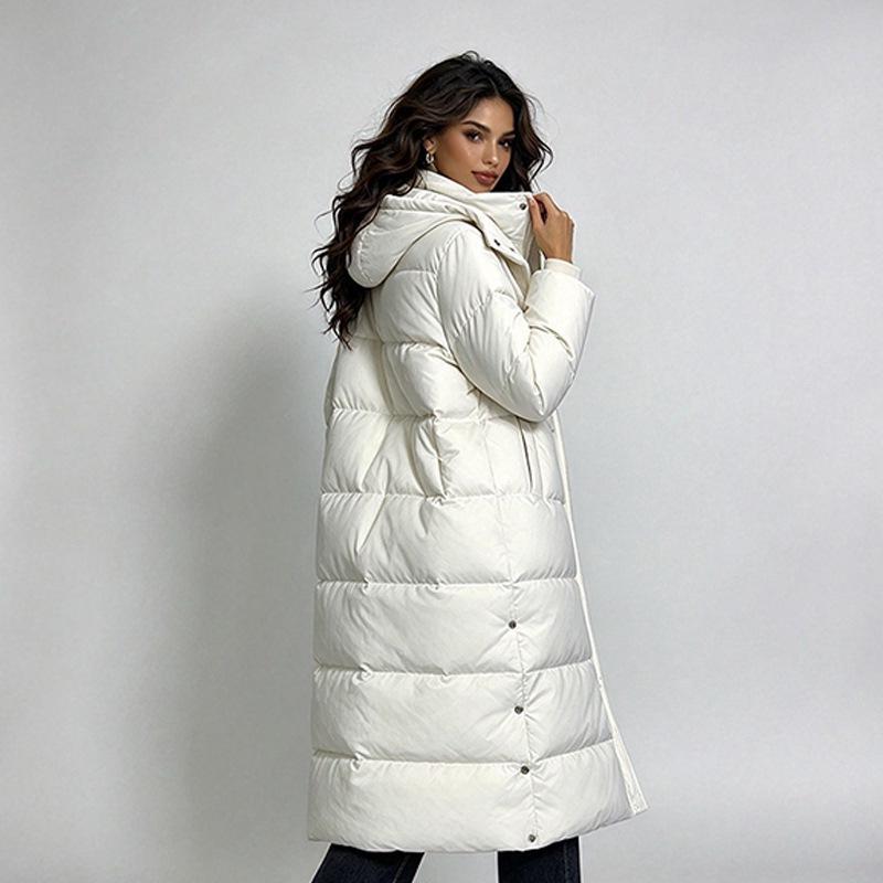 Down cotton-padded clothes and cotton-padded clothes for women's loose winter coats, long styles for the knee year, and new winter cotton-padded jacke