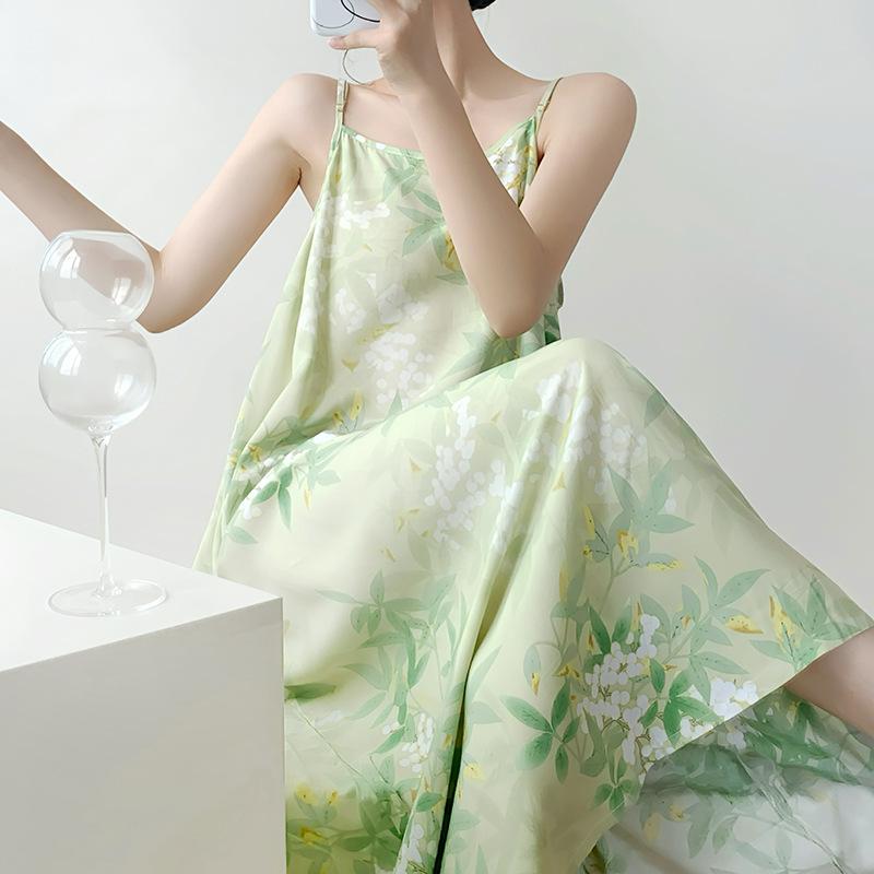 Dámské noční košile Bavlna Styl dovolené u moře Dlouhá sukně Velké velikosti Pyžama Pohodlné oblečení na doma