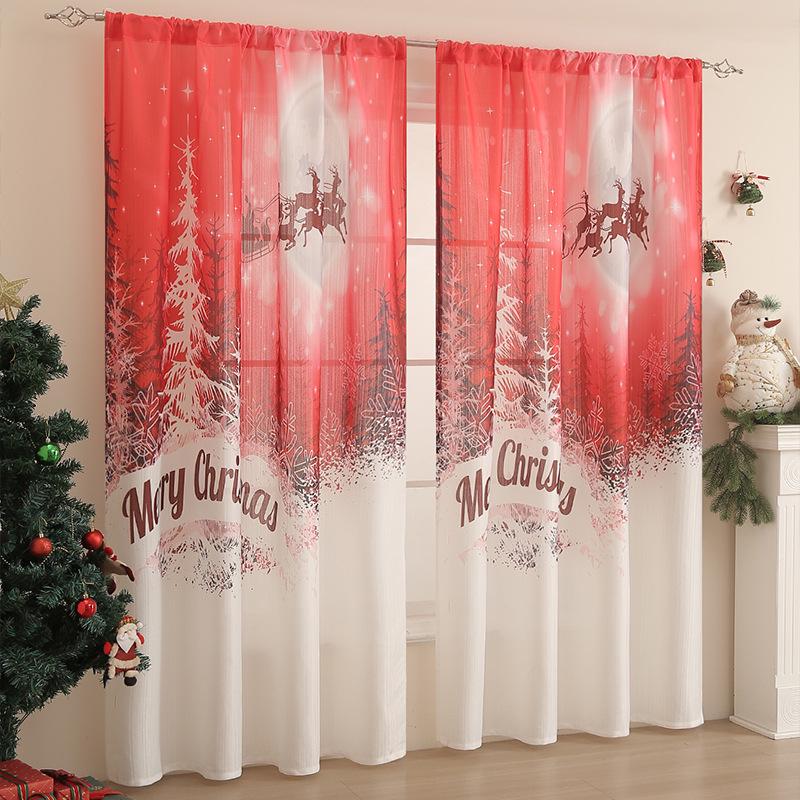 Americké vánoční zatemňovací závěsy: Slavnostní potištěná látka pro domácí dekoraci