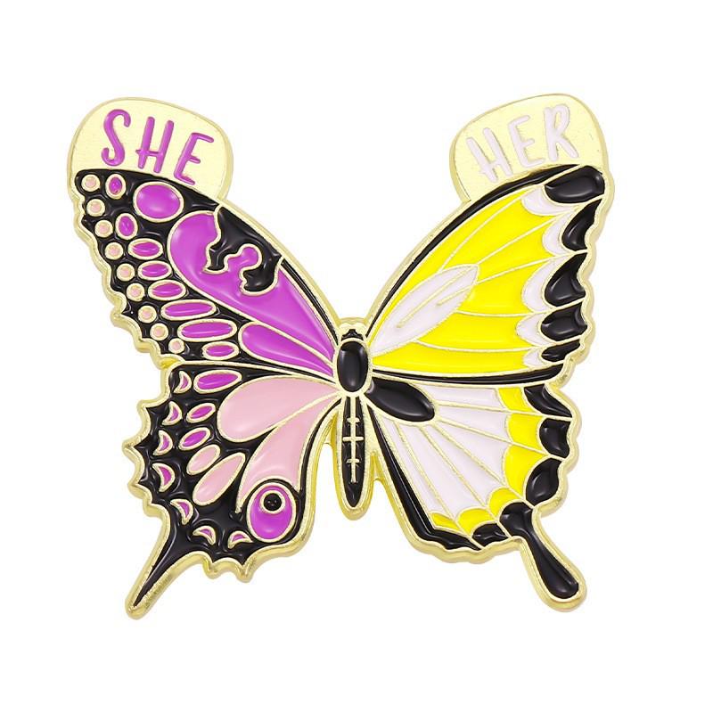 

Kawaii Moth Butterfly Brooch - Metal Badge for Biology Students