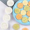 4 Pcs Round Christmas Biscuits Mold Cookie Stamps Set Fondant Biscuits Pastry Cookie Cutters for DIY Cake Baking