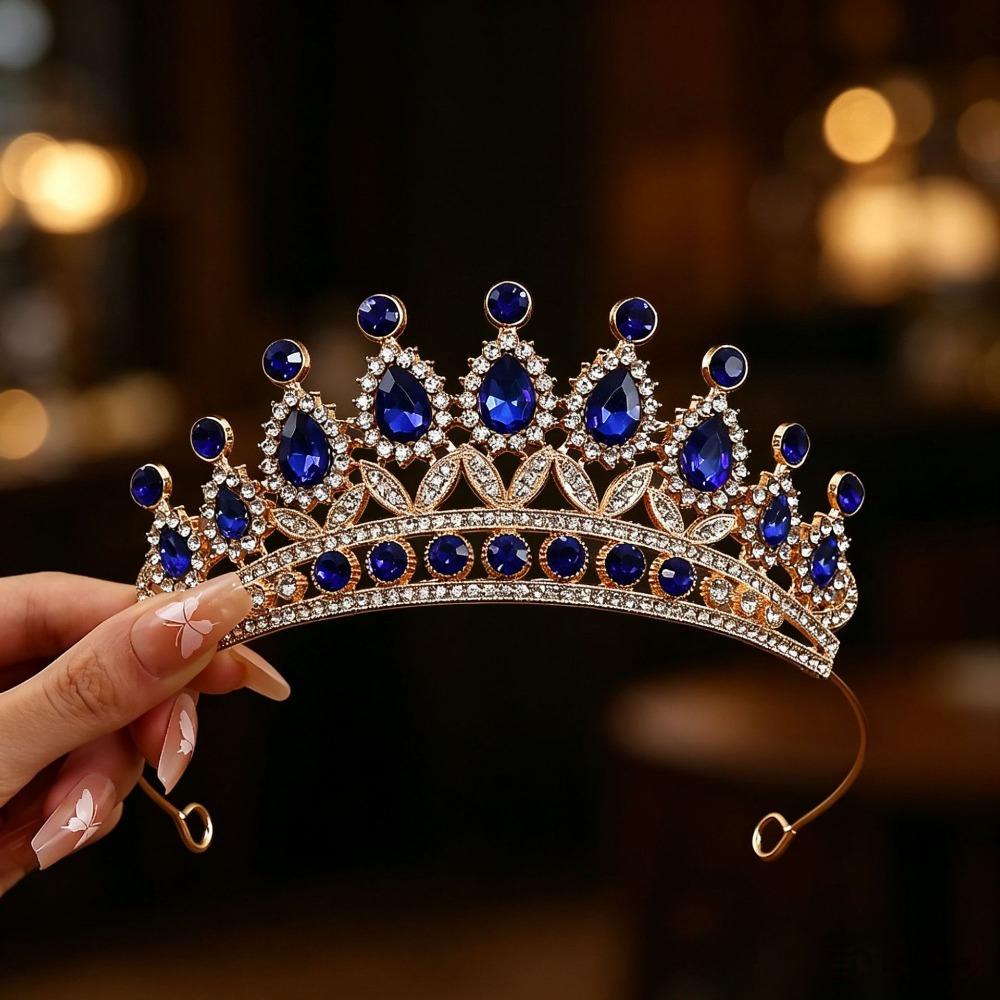 Multi-Color Children Princess Crowns Fashionable Rhinestone Tiaras for Girls