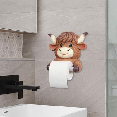Kuh Toilettenpapierhalter Regal Cartoon Wasserdicht Harz Toilettenrollenhalter für Duschraum WC Küche Badezimmer Heimdekoration