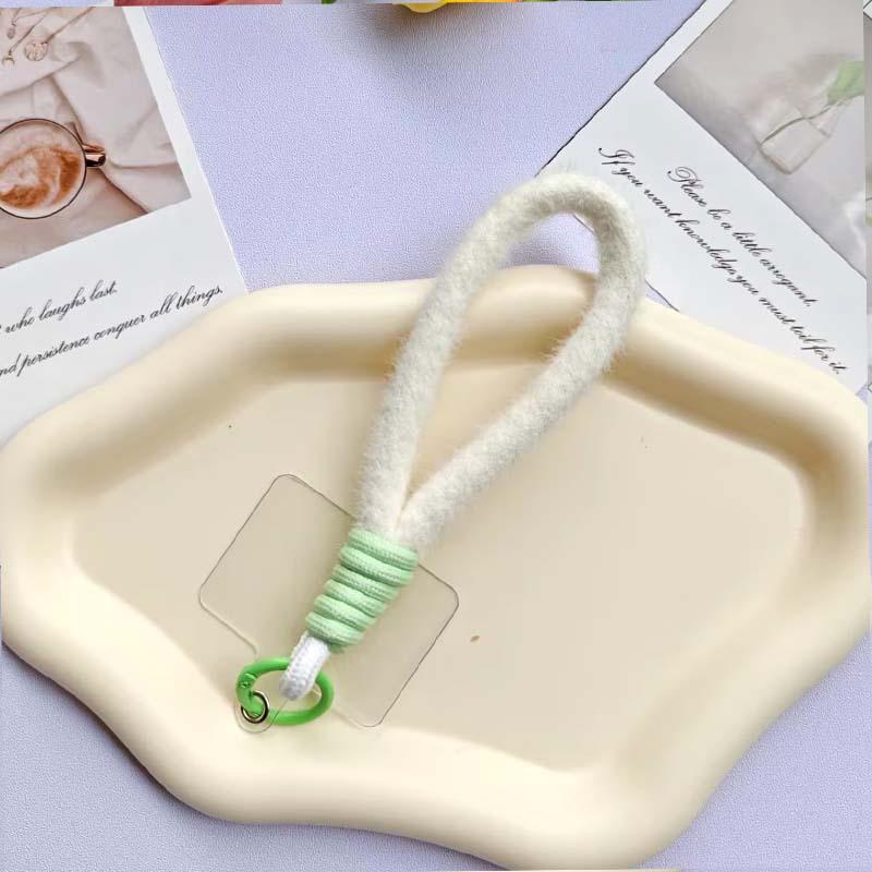 Colorful Plush Phone Wrist Strap Keychain - Anti-Lost Fashion Charm