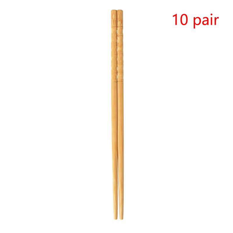 10/50 Coppie Bacchette Naturali in Legno di Bambù Carbonizzato Riutilizzabili Bacchette con Nodo di Bambù Bacchette Sano Stoviglie Cinesi