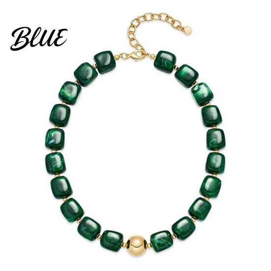 Beautiful Beaded Choker Chunky Colorful Resin Beads Necklace Boho Everyday