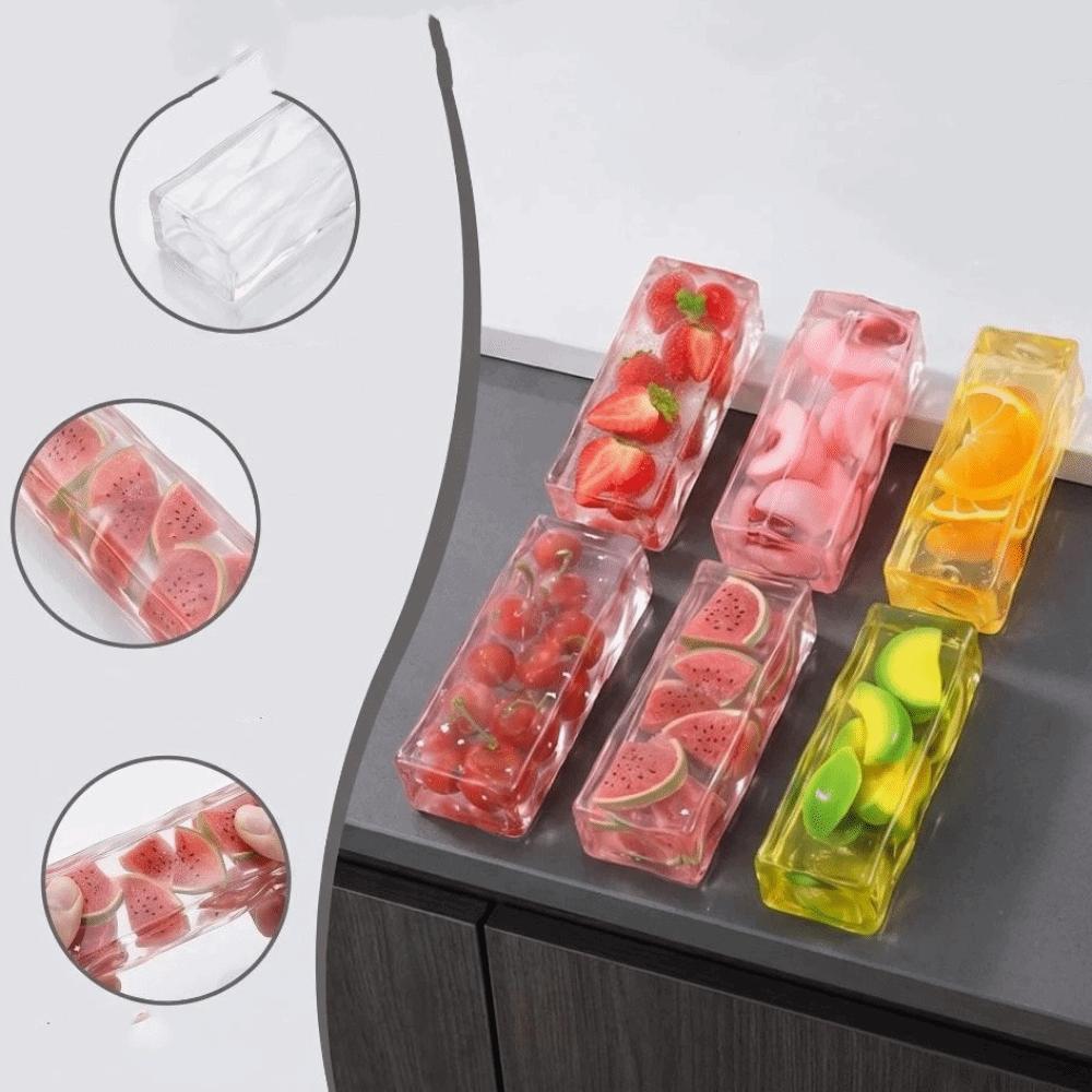 Transparent Fruit Squishy Toy Slow Rebound Fruit Jelly Stick Fruit Ice Cube Squishy Toy Party