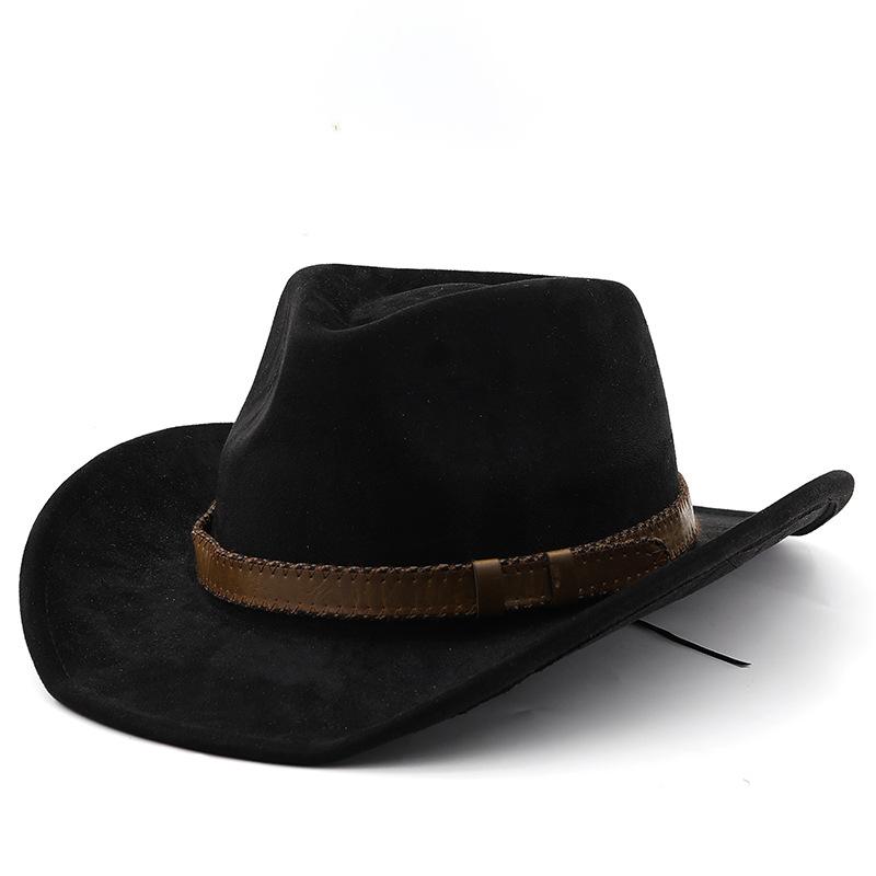 Cappello di lana scamosciato uomo donna cappello da coppia cappello da cowboy western di lana