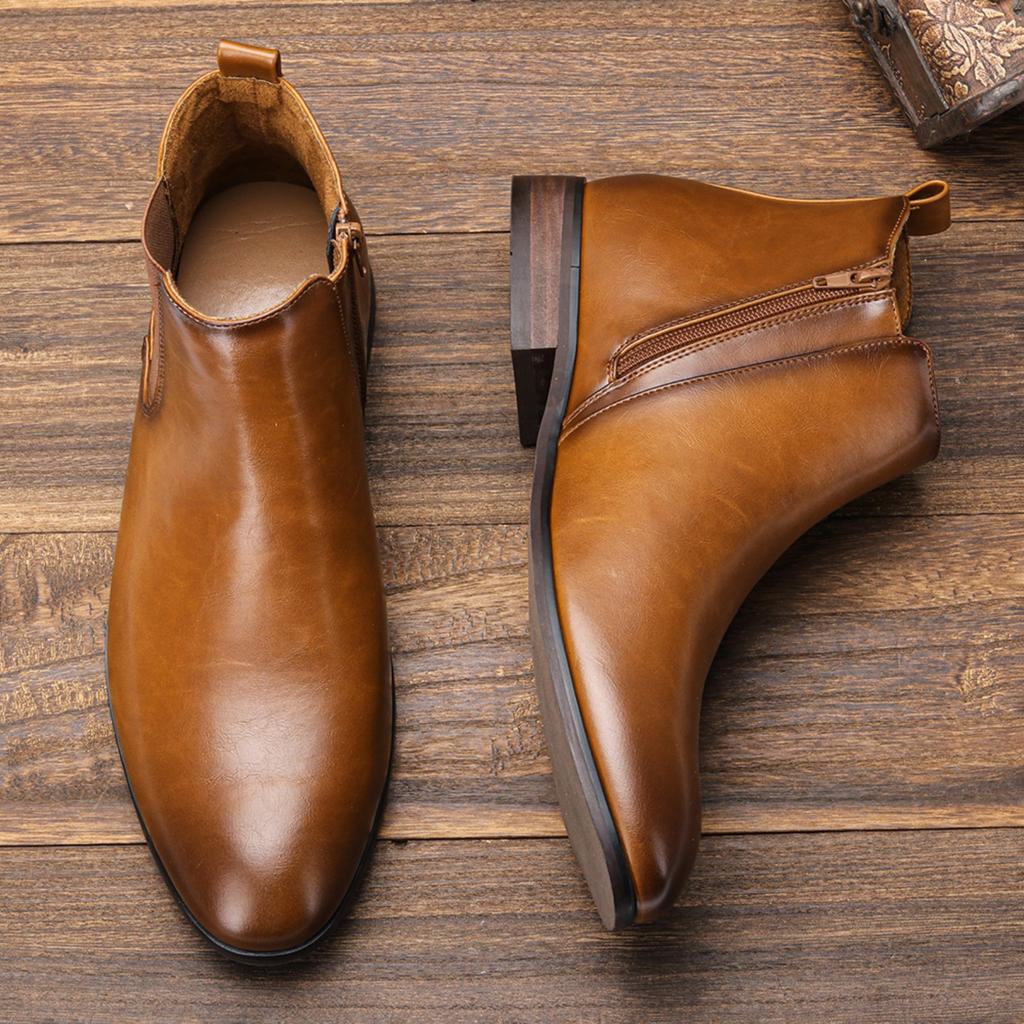 7-13 Chelsea Boots Men Brand Comfortable Fashion Leather Boots #Dx214