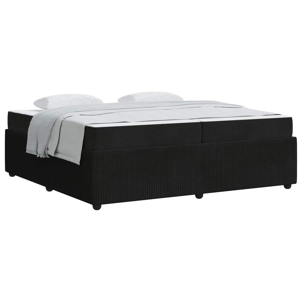 Bed Frame with Mattress Black 200 X 200 Cm Fabric