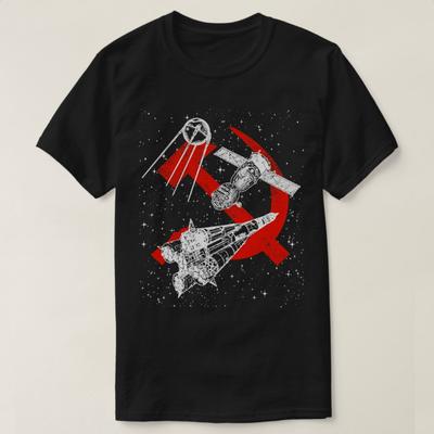Soyuz Rocket Spacecraft Sputnik 1 Satellite Soviet Space TShirt 100 Cotton ONeck Short Sleeve Casual Unisexs Tshirt Size S3XL
