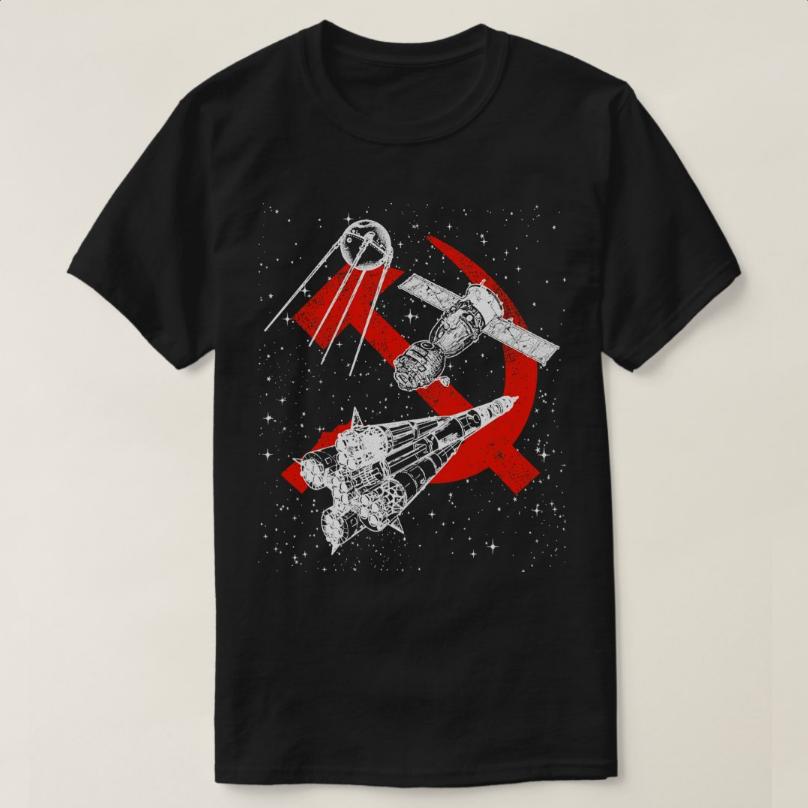 Soyuz Rocket Spacecraft Sputnik 1 Satellite Soviet Space TShirt 100 Cotton ONeck Short Sleeve Casual Unisexs Tshirt Size S3XL S