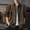 Vintage American Loose Long Sleeve Casual Work Shirt For Men Big Size