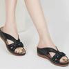 European & American Retro Floral Wedge Heel Plus Size Sandals & Slippers - 2025 Casual Beach One-Strap Design