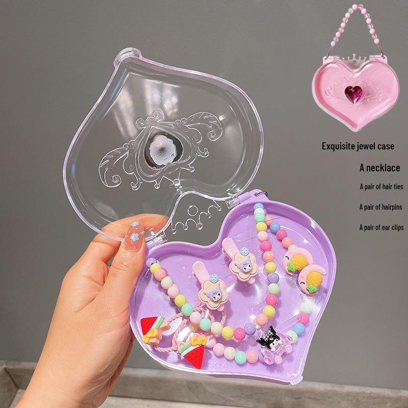 Coffret Cadeau Bijoux de Princesse pour Filles: Collier, Bracelet, Bague, Pince et Attache Cheveux