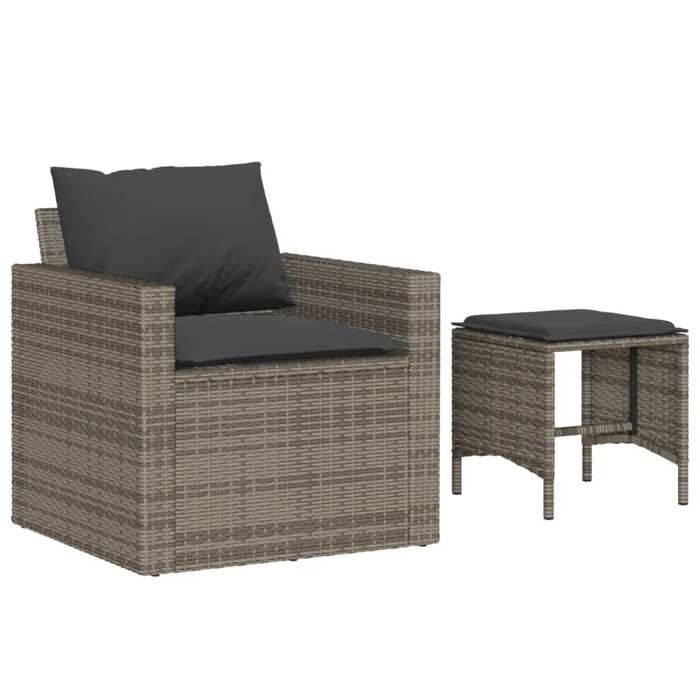 VidaXL Salon de jardin 4 pcs avec coussins gris résine tressée, ensemble de canapés d'extérieur, salon de jardin, ensemble 366361