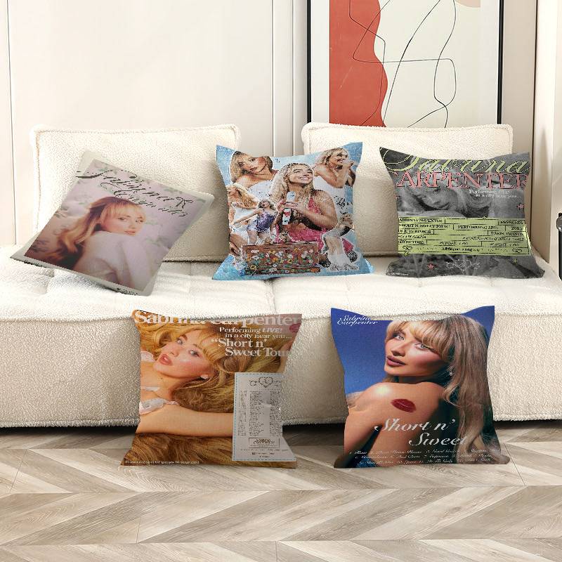 S-Sabrina C-Carpenter Office Cushion Pillowcase Car Cushion Cover45X45Cm Lumbar Pillowcase Sofa Pillowcover