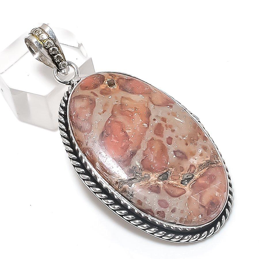 

Астероид Яшма Драгоценный камень 925 Стерлинговое серебро Ювелирное изделие Подвеска 2.36