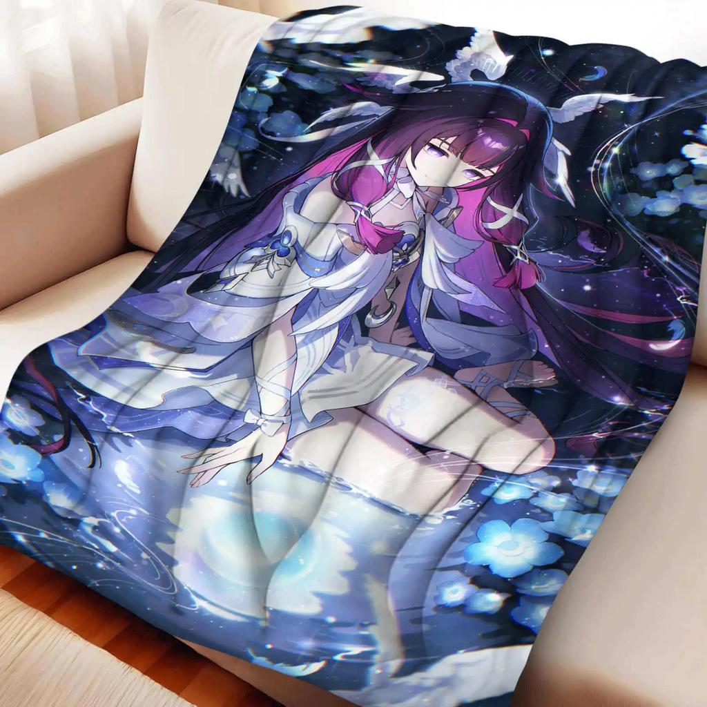 Cartoon Columbina Flannel Blanket Cover Warm Soft Anime Genshin Impact Blanket Multifunctional Decor Home Universal Blankets