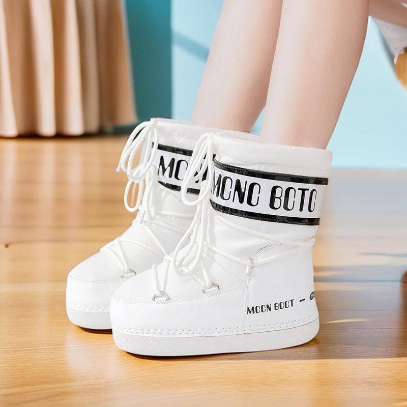 Botas de nieve Space moon para niños 2025 invierno nuevo realce manga térmica botas de algodón antideslizantes MOON mismas botas