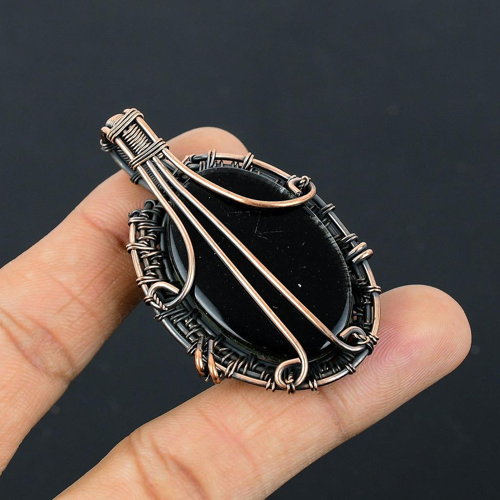 Australian Triplet Opal 999 Copper Wire Wrapped Pendant, Handmade Gemstone Jewelry Pendant Gift For Birthday