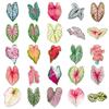 50 Colorful Cartoon Caladium Flower Stickers - Transparent Graffiti for Suitcase, Journal, or Desktop