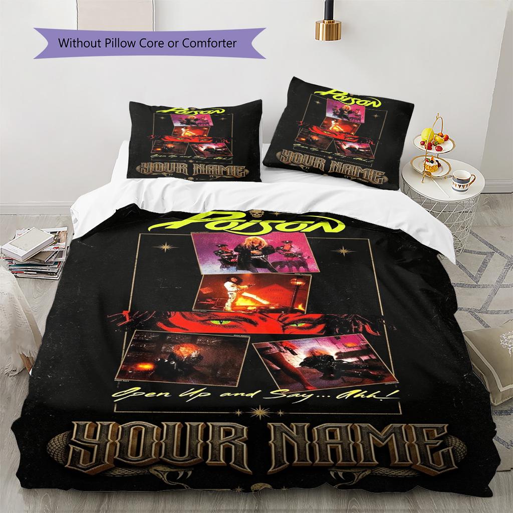 Name Custom Poison Pattern Bedding Set Quilt Cover Pillowcase Home Decor Gift (1 * Duvet Cover + 2 * Pillowcase, Without Core)