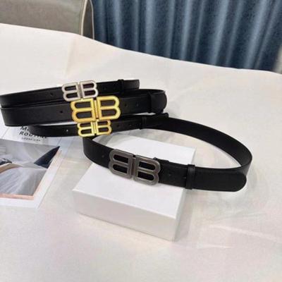 Unisex Genuine Leather Paris Belt - Double BB Design, Versatile & Stylish for Couples