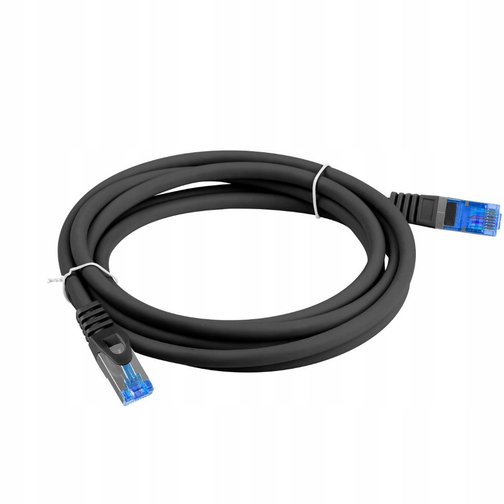 Patchcord Lanberg S/FTP kat.6A 0,5m LSZH CCA Fluke Passed Czarny