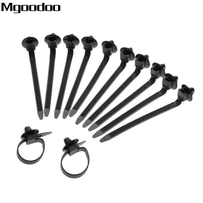 

Mgoodoo 50Pcs Car Cable Fastening Ties Zip Nylon Black Car Auto Cable Strap Push Mount Wire Tie Retainer Clip Clamp Q26 92x5mm