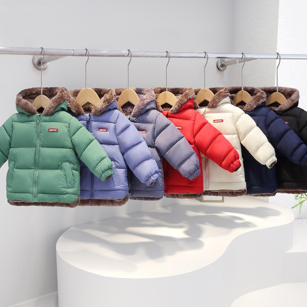 Autumn and winter children's down cotton clothes, boys and girls, medium and small children's cotton clothes, and down thermal cotton jackets.