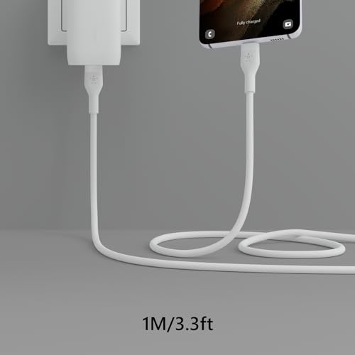 Belkin USB-C To USB-C Silicone Cable Compatible with iPhone 15 / MacBook/iPad mini/iPad Pro/iPad Air/Galaxy/Android Smartphone Fast Charging PD Compat