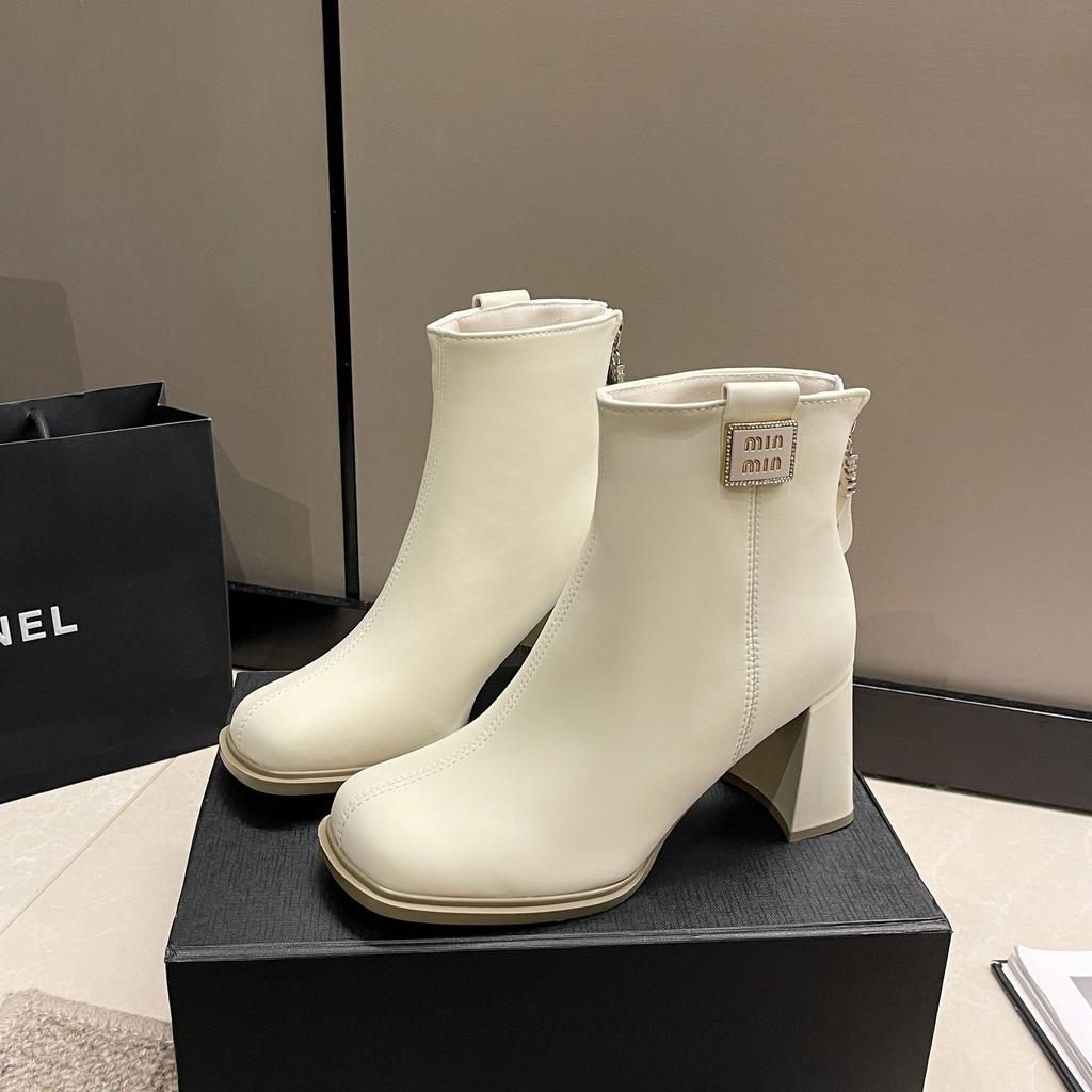 thick heel Martin boots, super high heel temperament small short boots 2025 autumn and winter new Korean version fashion small fashion boots women