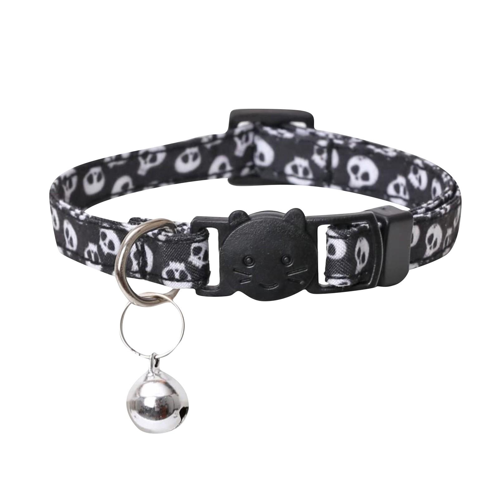 Pet Collar Festival Detachable Bow Collar Holiday Printing Pattern Dog Collar Halloween Collar One Size чёрный