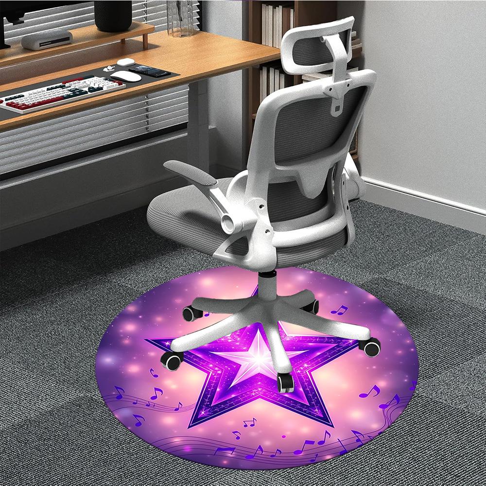 

1pc Purple Star Music Notes Design Chair Carpet for Office, Non-slip, Soft and Durable Office Rug for Decoration, Perfect for Office yy260105064 80cm by 80cm