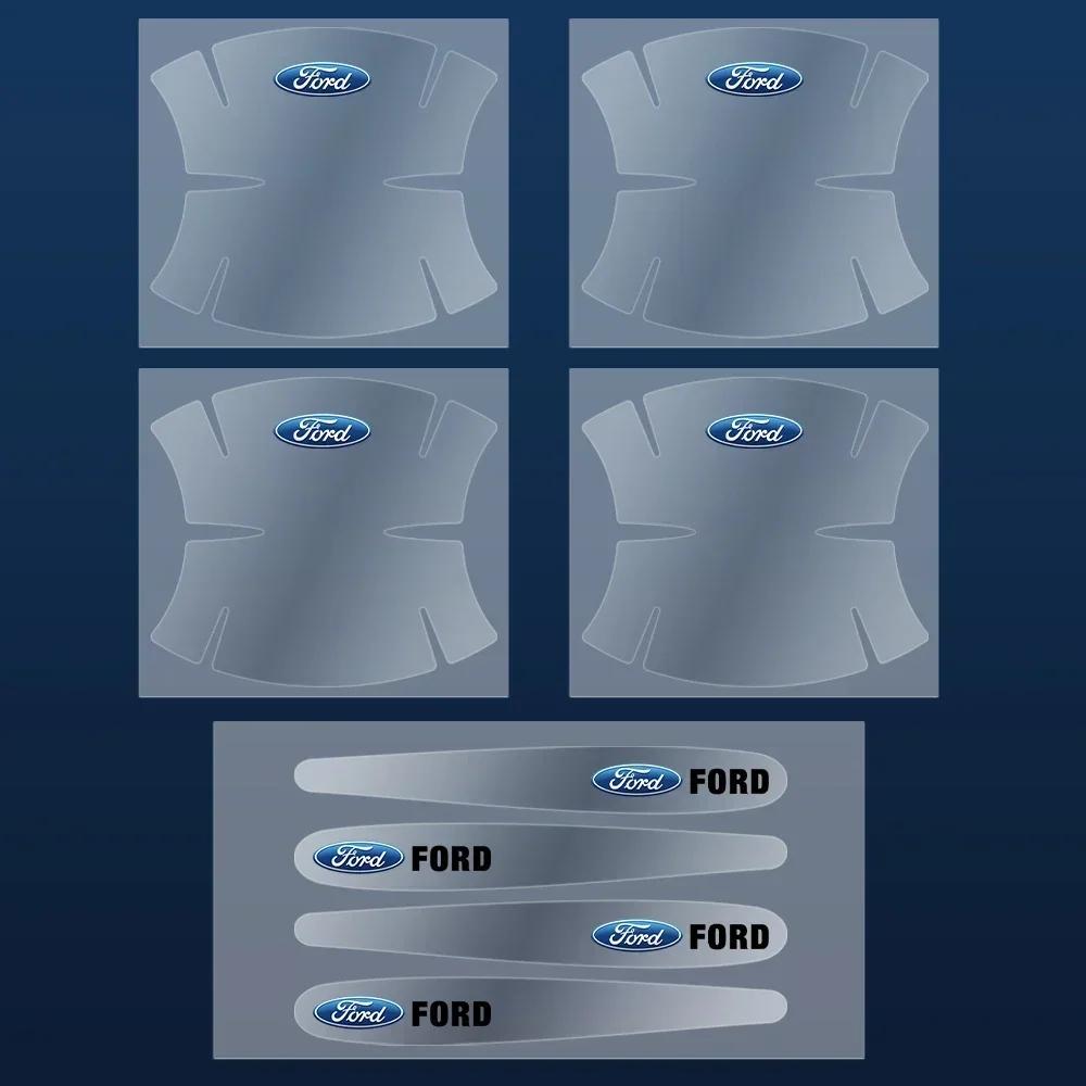 

Автомобильная наклейка 2026 Ford Новая 2025 Горячая 8 шт. Автомобильная Защитная пленка от царапин Наклейка с логотипом на ручку двери для Ford Focus Mustang Fi