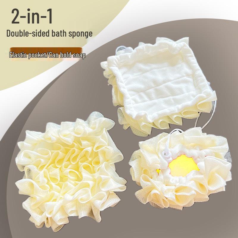Unisex Exfoliating Bath Flower: Thick, Enlarged, Super Soft Bathing Ball & Back Scrubber