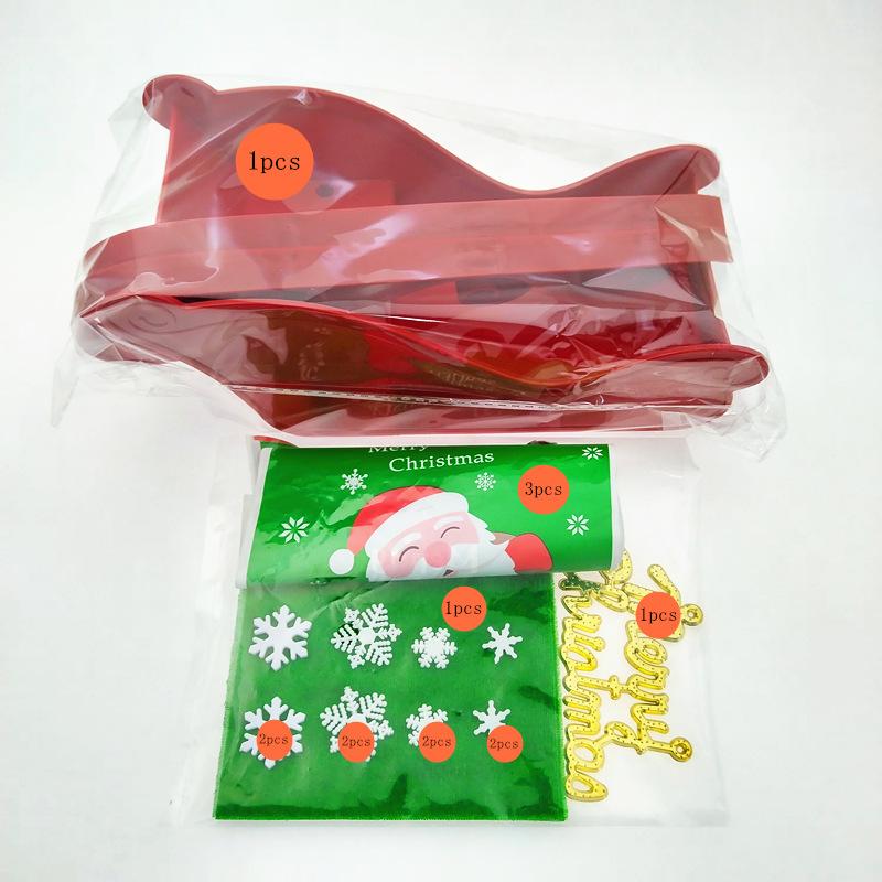 Candy Snowmobile Tabletop Decoration Plastic Sledge Car Santa Claus Gift Deer Car Self-assembled To Match The Set