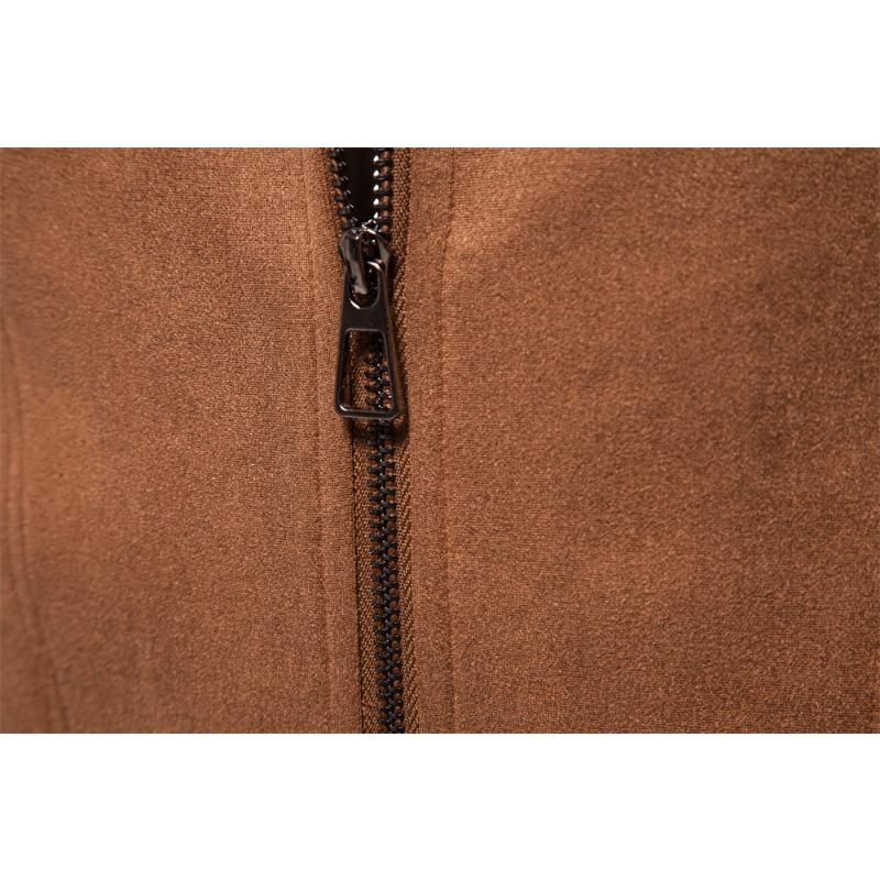 Men’s Suede Turn Down Collar Outdoor Jacket