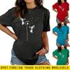 Lässiges Damen T-Shirt mit Pusteblume und zwei Vögeln, Rundhalsausschnitt, Kurze Ärmel, Locker geschnitten, Vielseitig