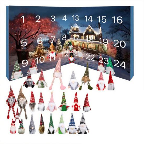 2025 Christmas Gnomes Advent Calendar 24 Days Countdown Box with Dwarf Figures Holiday Home Decoration Gifts