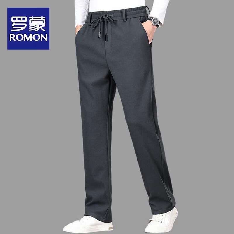 ROMON Men's Autumn Tapered Wool Casual Pants